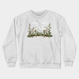 Watercolor Mountain and Forest Crewneck Sweatshirt